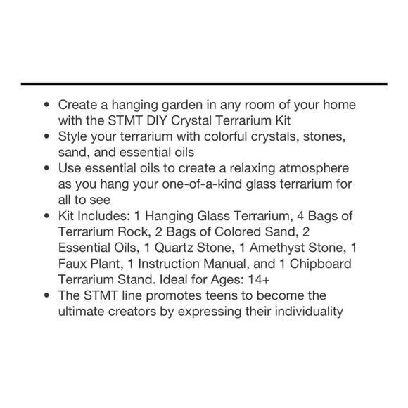 STMT D.I.Y. Crystal Terrarium Activity Kit Hanging Garden with Gems & Oils - Picture 8 of 8